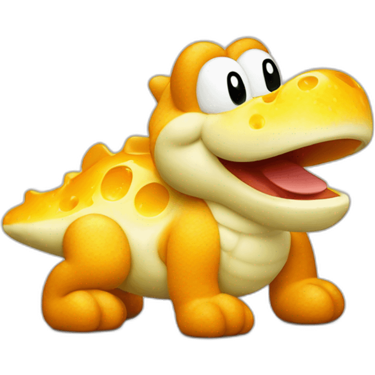 Yoshi made of cheese emoji