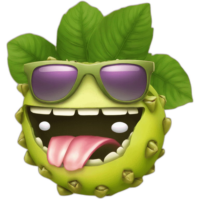 sour sop with tongue out and sunglasses emoji