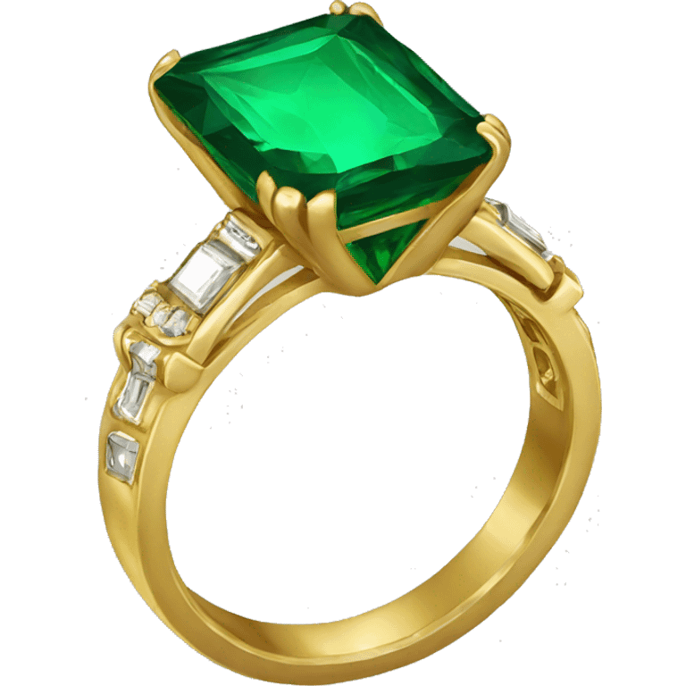 emerald gold ring emoji