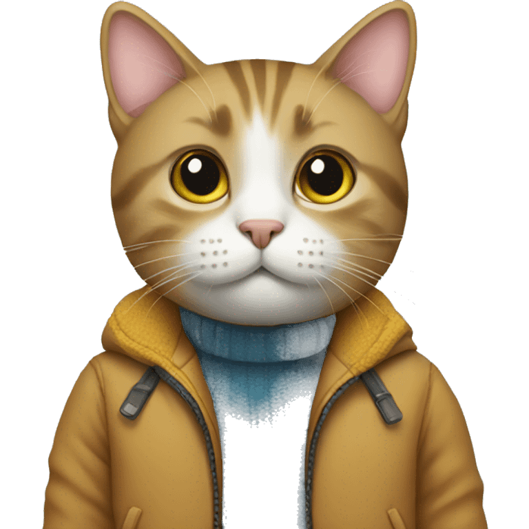 cat wearing jacket emoji