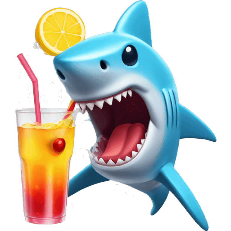 Gummy shark with a drink emoji