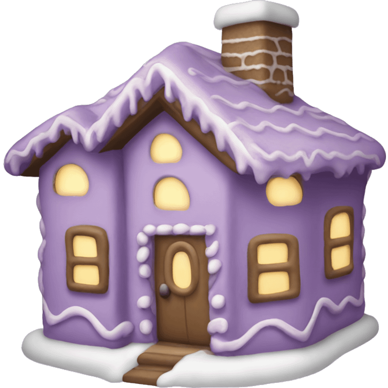 Cosy light purple gingerbread house  emoji