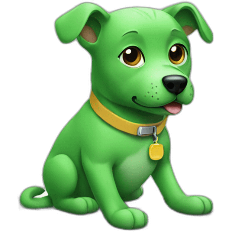 Green dog with laptop emoji