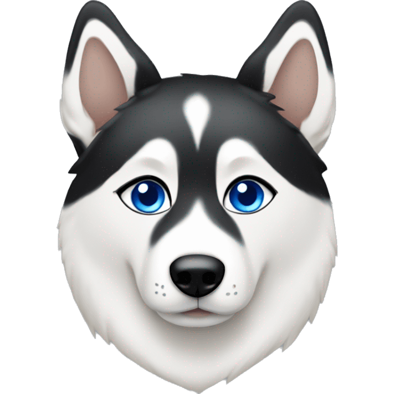 Yakutian laika with blue eyes and little black eyebrows emoji