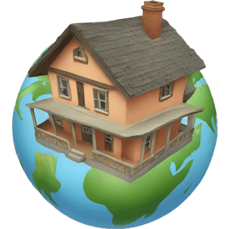 the world with a house on it emoji