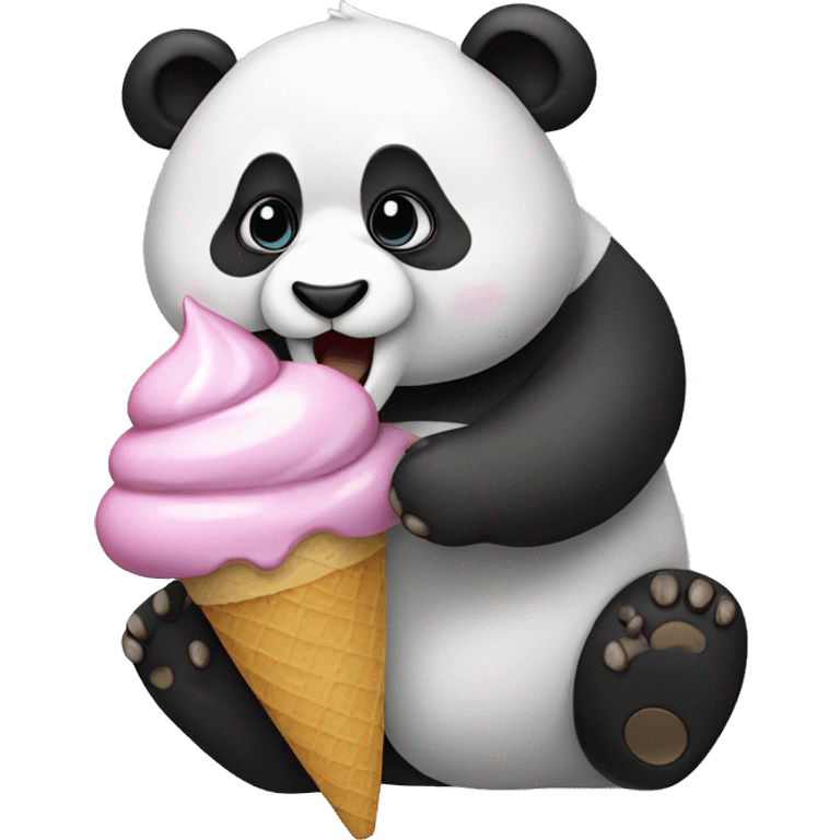 Panda eating ice cream emoji