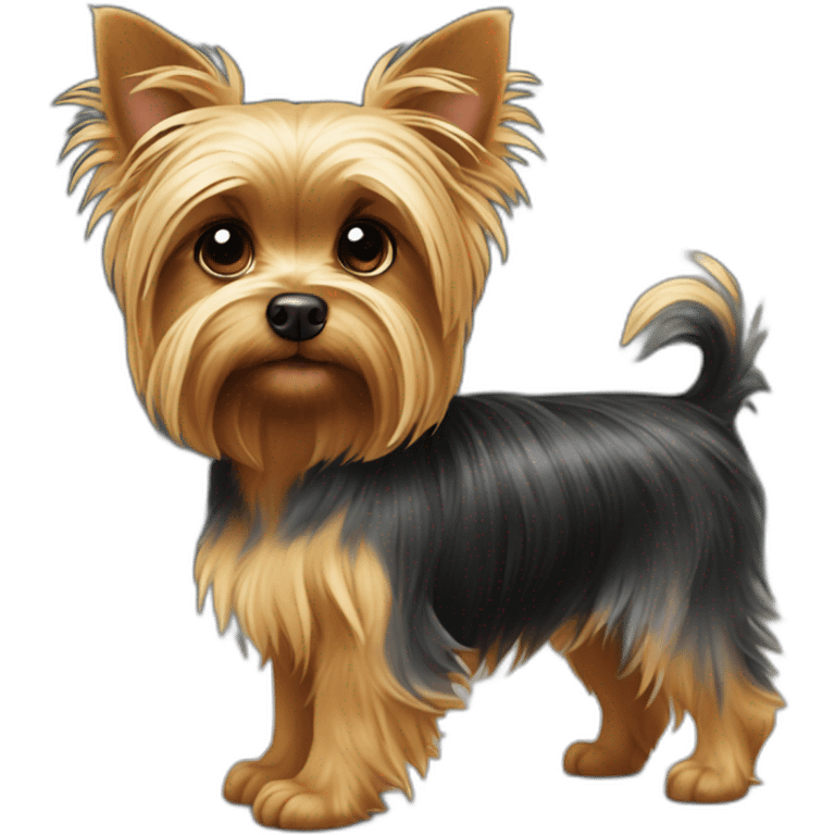 yorkshire terrier standing only on his 2 back paws emoji