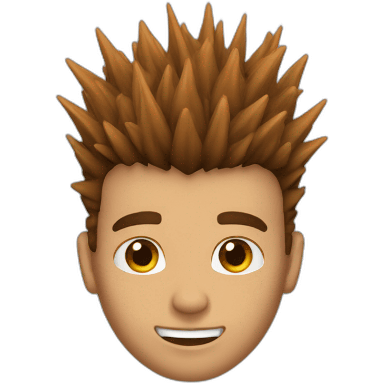 Brown guy spiky hair ripped emoji