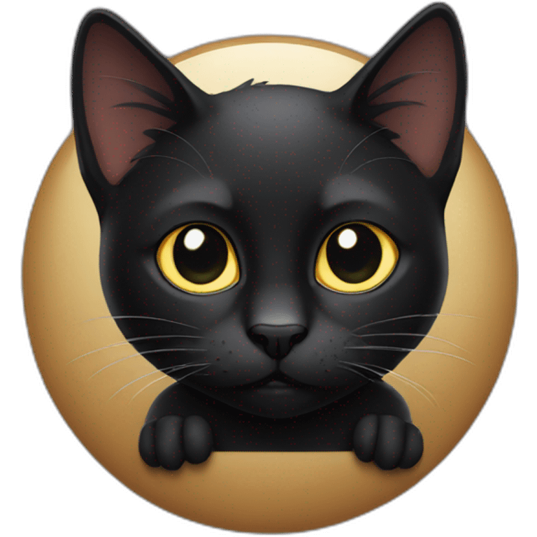 Black cat thinking  emoji