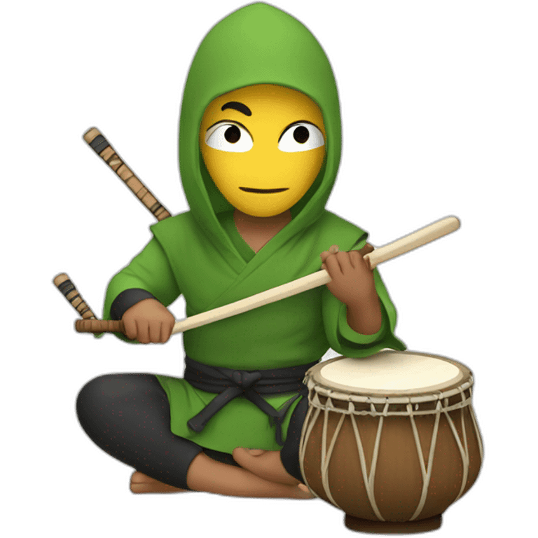 ninja playing tabla emoji