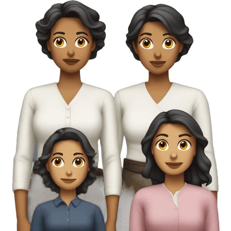 tres mujeres sin cabellos emoji