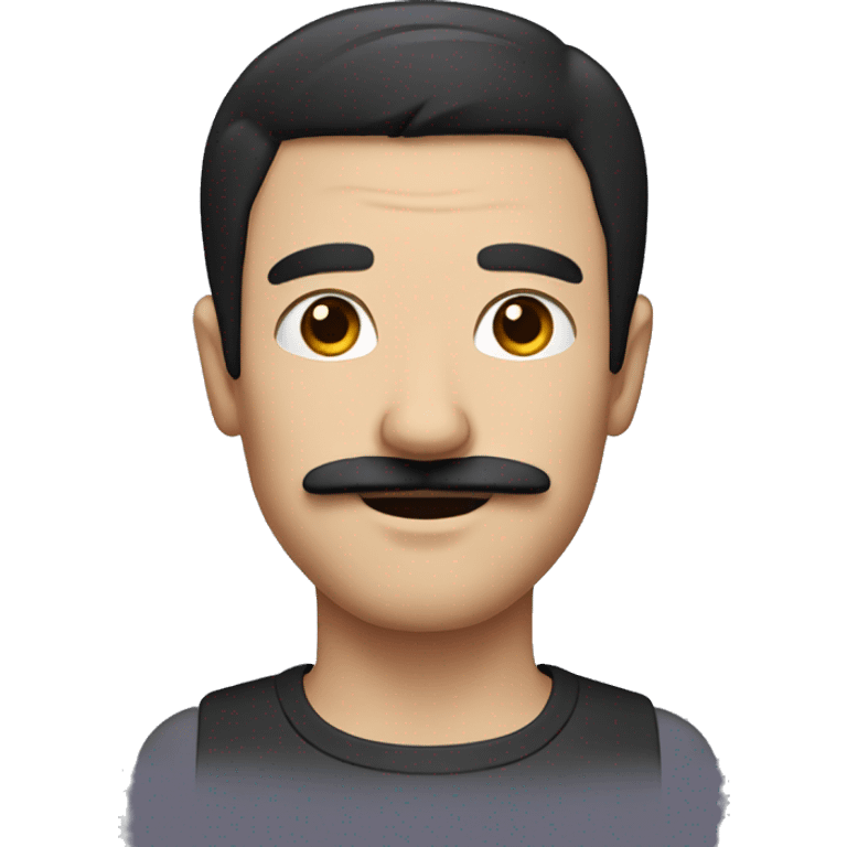 A man with black hair and a square moustache emoji