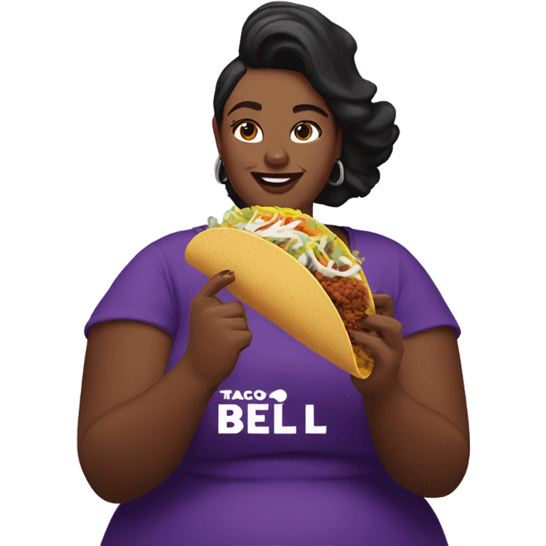 fat woman eating taco bell emoji