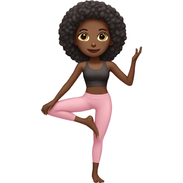 Black yoga girl light pink clothes  emoji