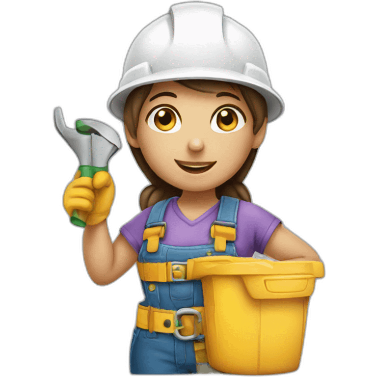 expert standing handyman girl emoji