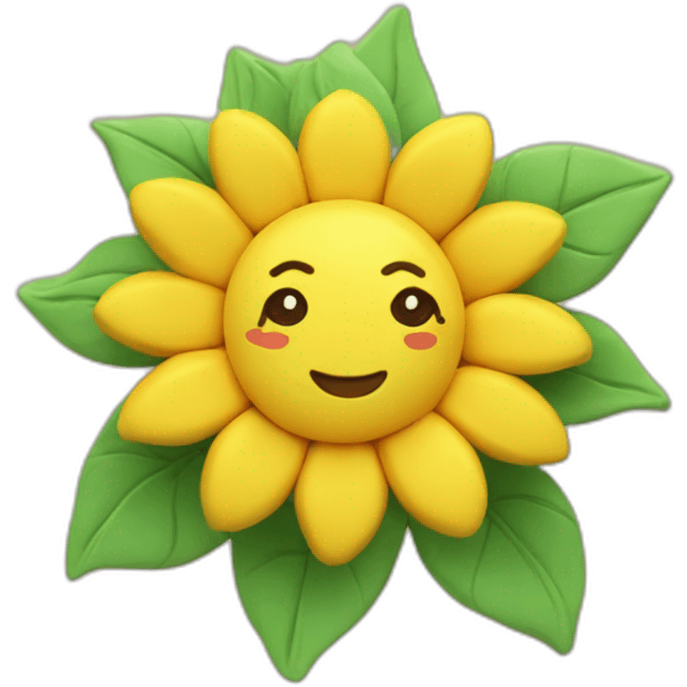 Adorable 3d clay kawaii sunflower emoji