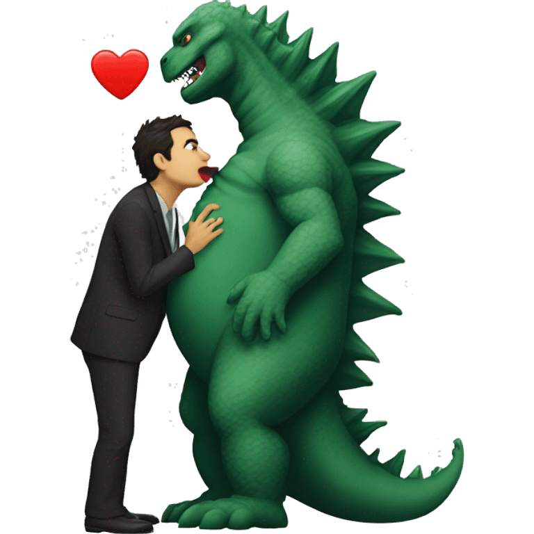 Godzilla kissing guy emoji