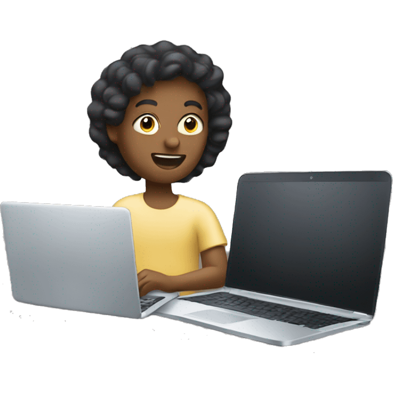 a person using a laptop and having a credit card emoji