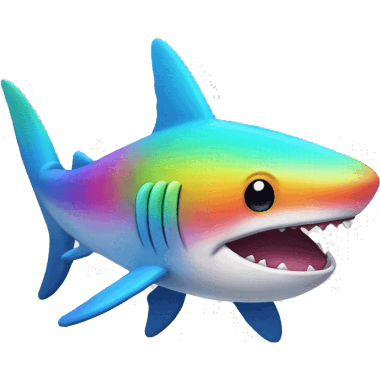 Cute rainbow shark emoji