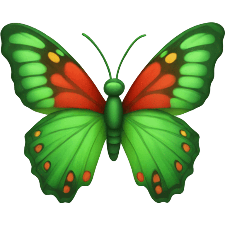 Green and red butterfly  emoji