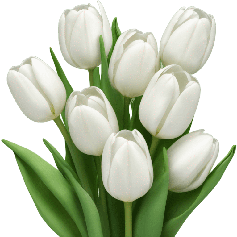 white tulip bouquet  emoji