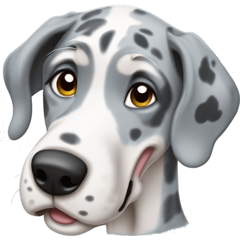 Blue Merle Great Dane crying emoji