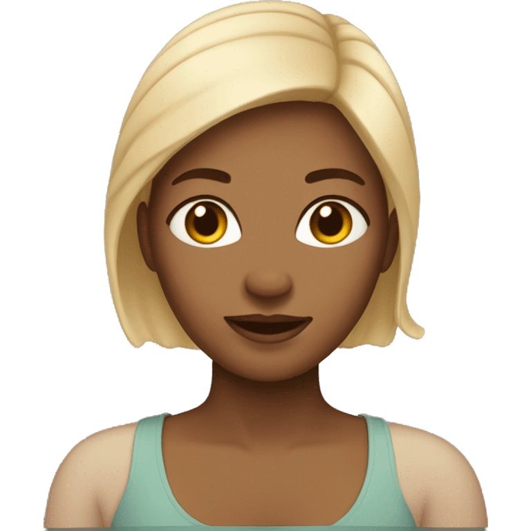 woman with neutral skin color. happy from summer emoji