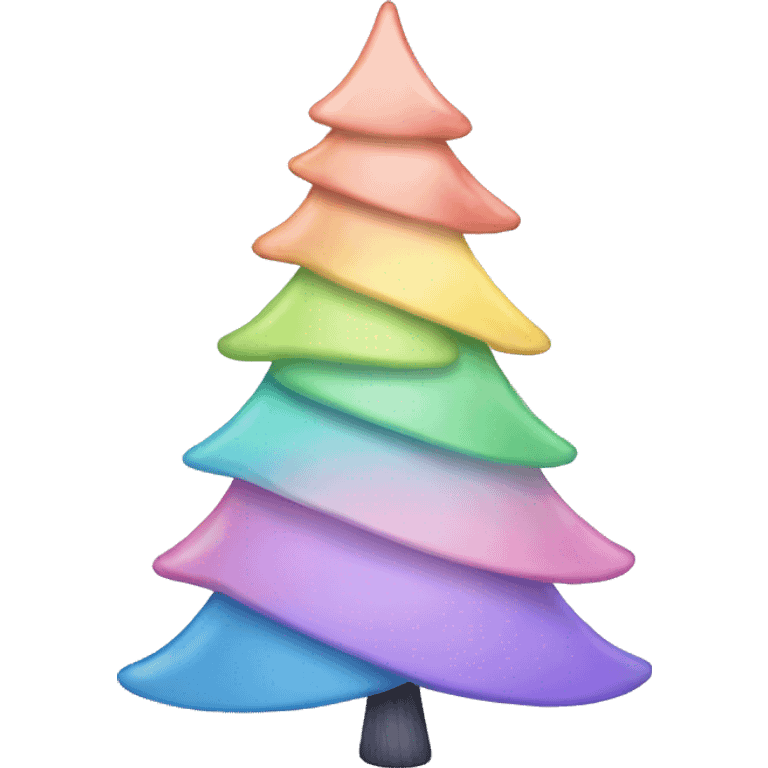 Rainbow pastel Christmas tree emoji