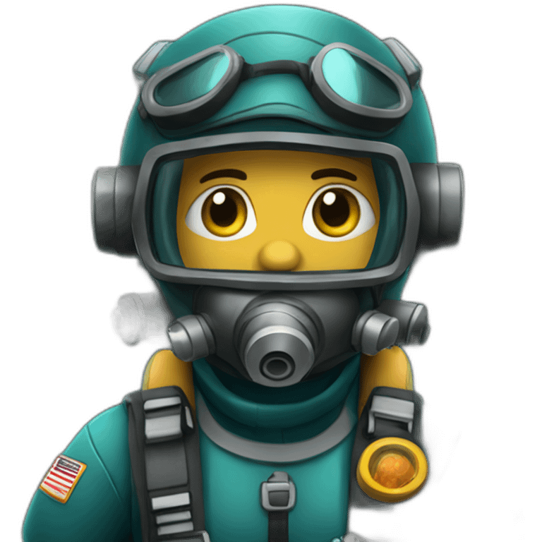 A pilot working as a deep-sea diver exploring underwater caves. emoji