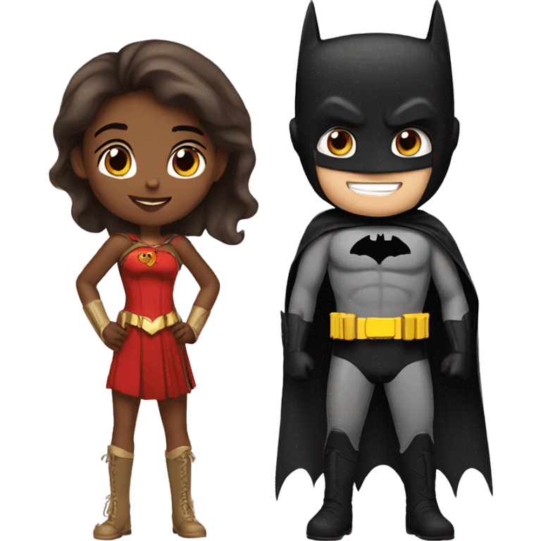 Girl Robin and Batman  emoji