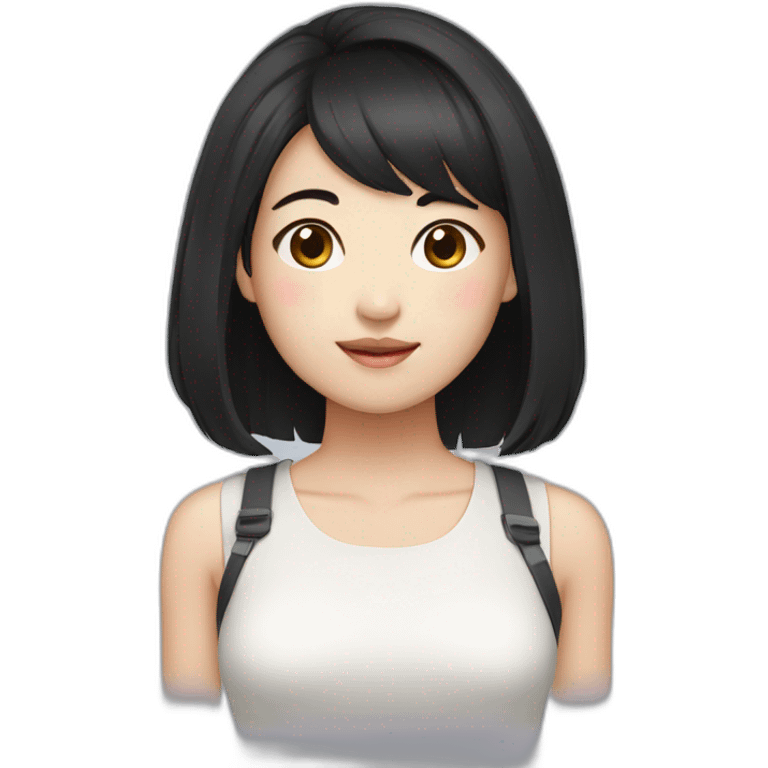 fermer korean girl short black hair emoji