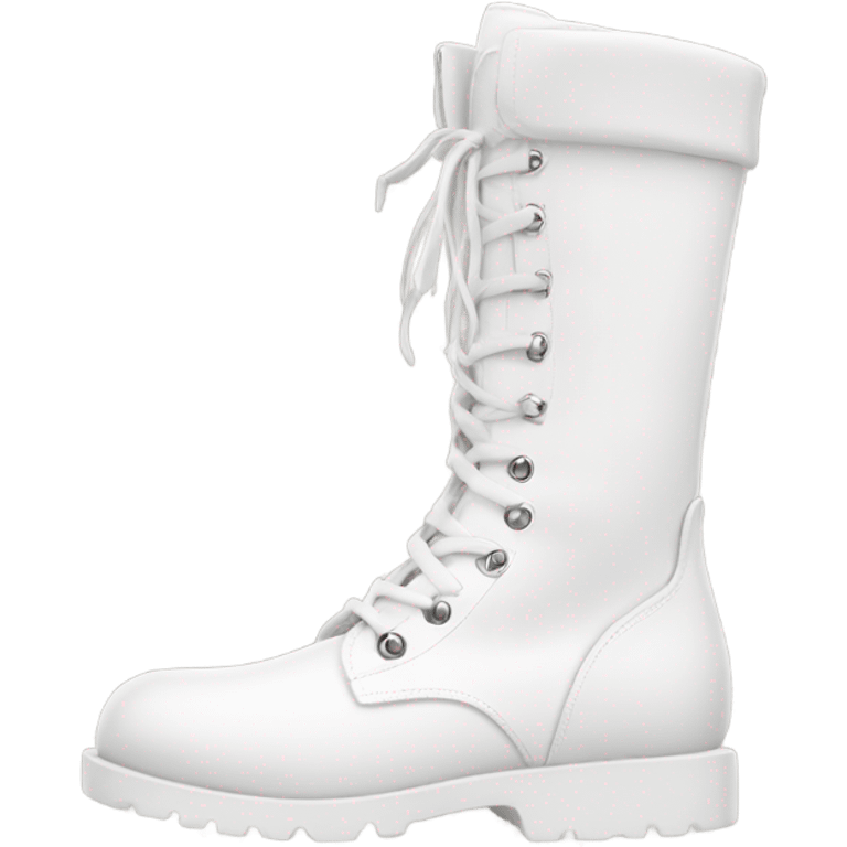 Platform WOLFE High boots white leather white sole emoji