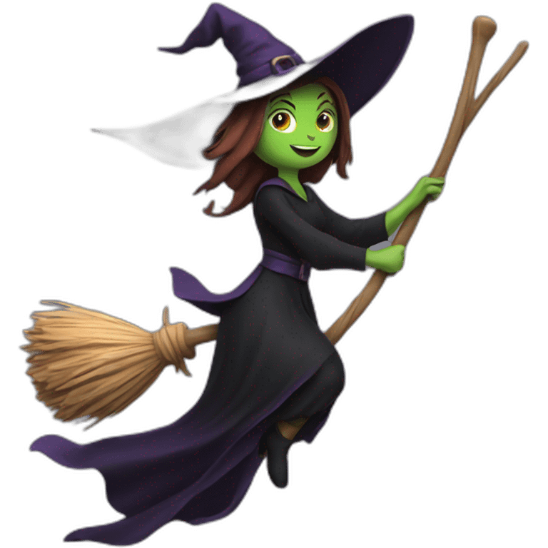 witch on a broom emoji