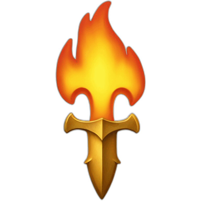 flame shaped as a ukrainian trident emoji