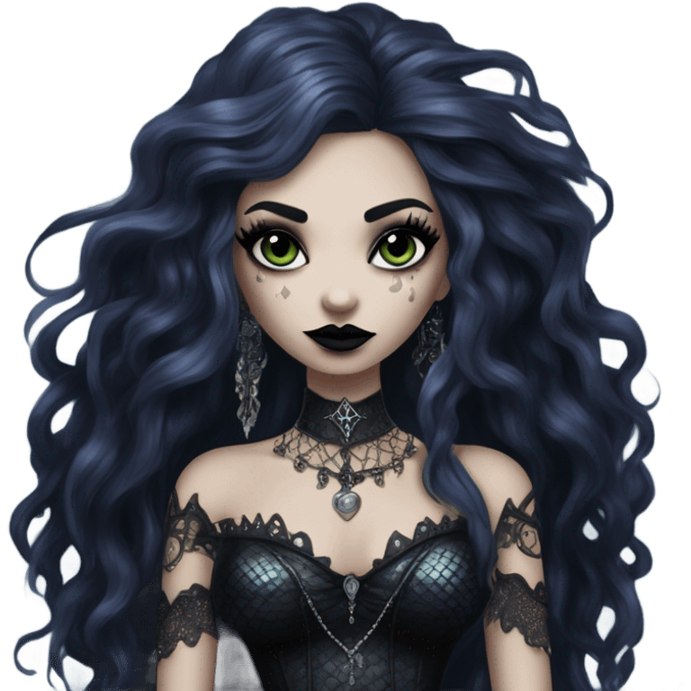 goth mermaid hime girl emoji