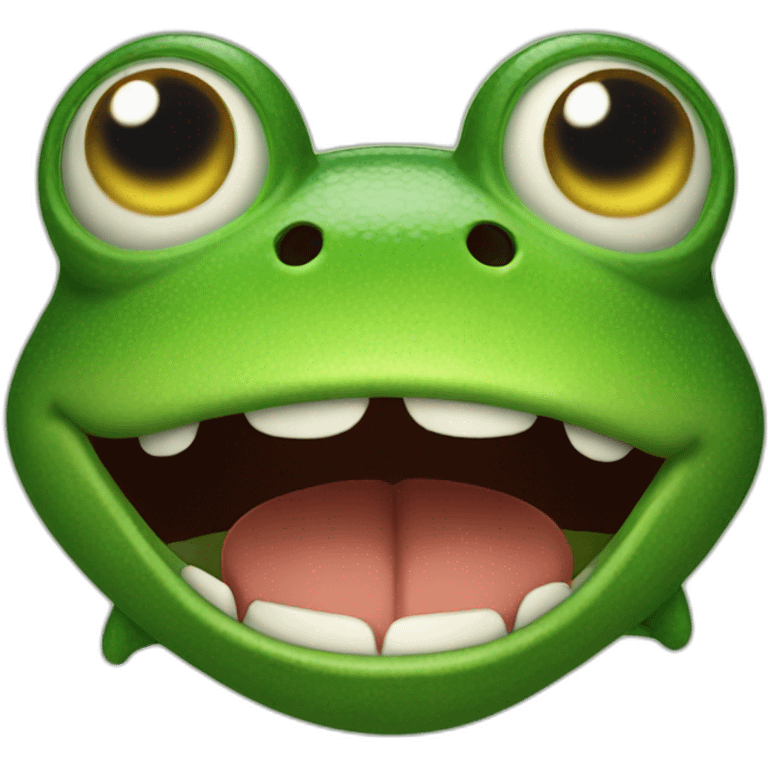 angry frog shakes fist in rage emoji