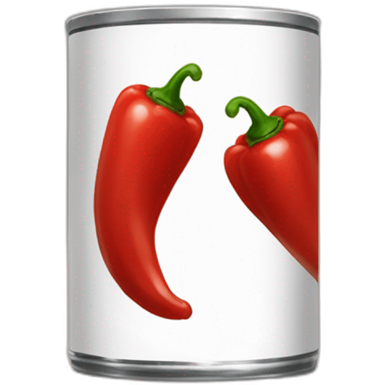 Can of red peppers with sauce emoji