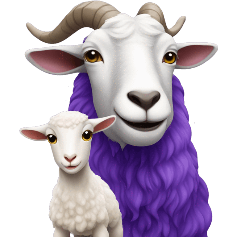 purple goat and a lamb emoji