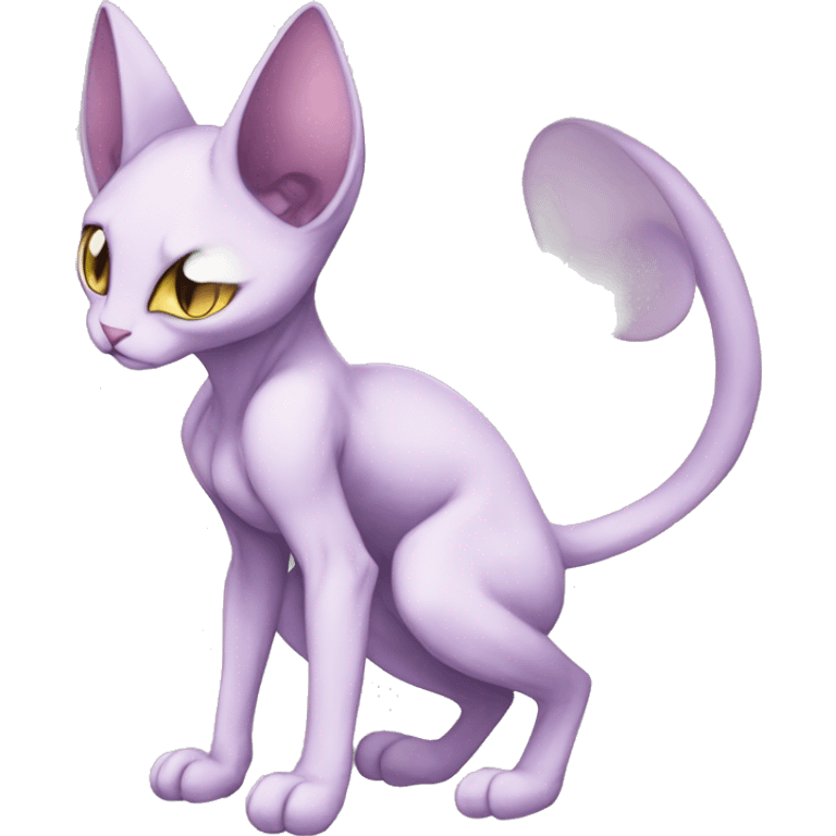 Anthro Mewtwo-Cat-Sphynx-Sona-Fakemon Nebula Full Body emoji