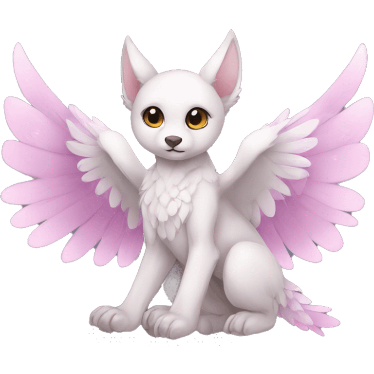 Anthro shy cute kawaii winged animal hybrid full body emoji