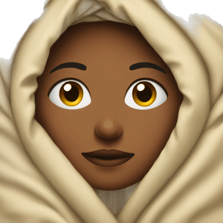 Woman wrapped in a blanket emoji