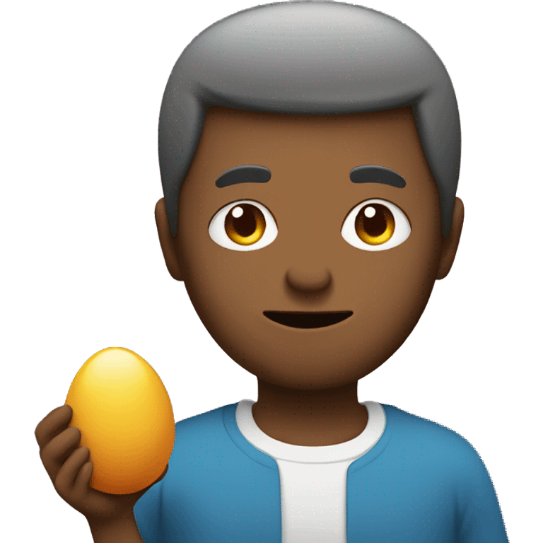 face with big mout holding an egg emoji