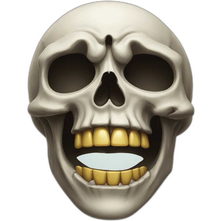 crying skull hyperrealistic emoji