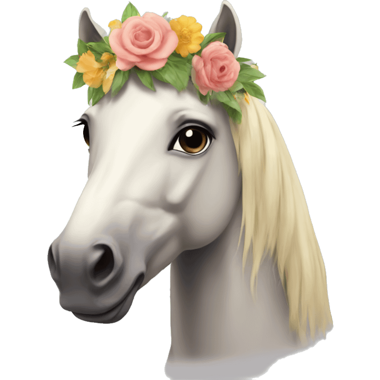 horse with a flower crown emoji