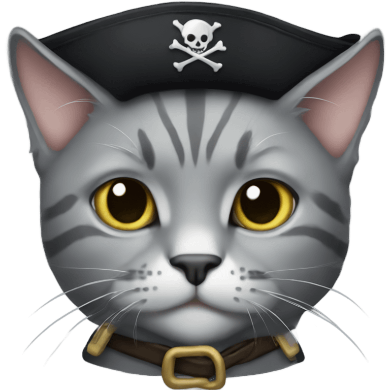 pirate gray cat emoji