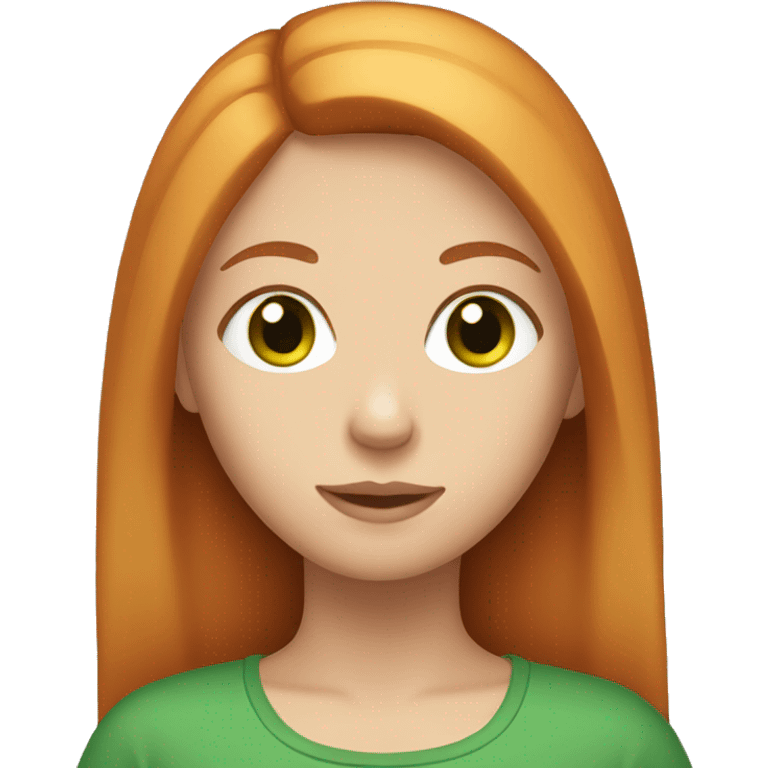 Girl with straight ginger hair and green eyes emoji