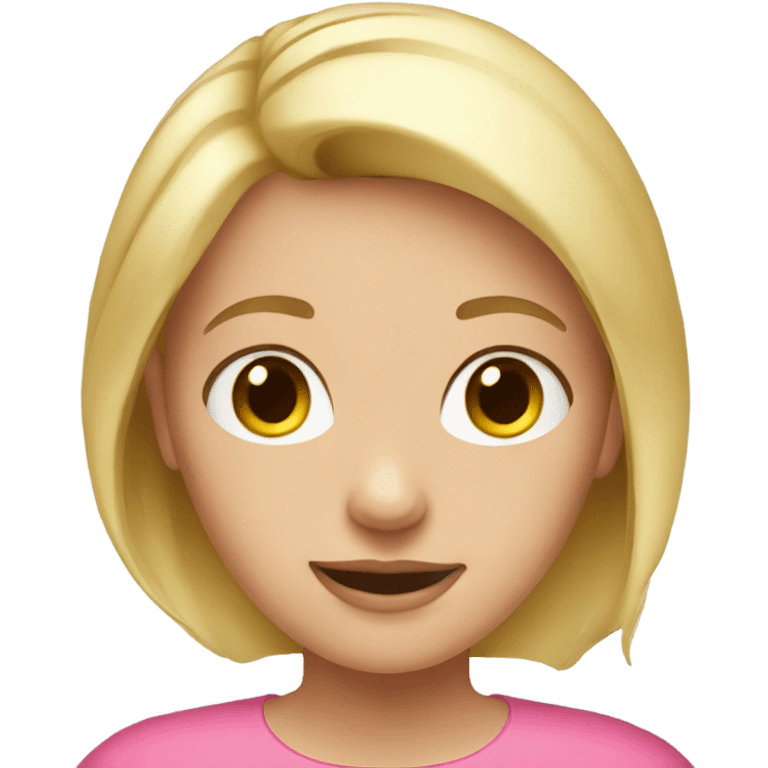 a blonde girl wearing a pink top emoji