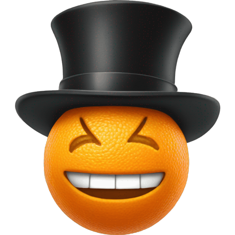 an orange with a tophat emoji