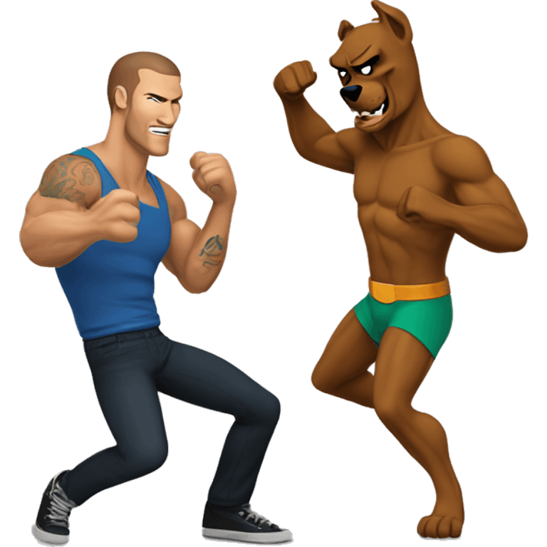 Scooby Doo fighting Randy Orton emoji