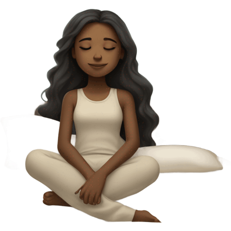 African-American girl sleeping sleeping emoji